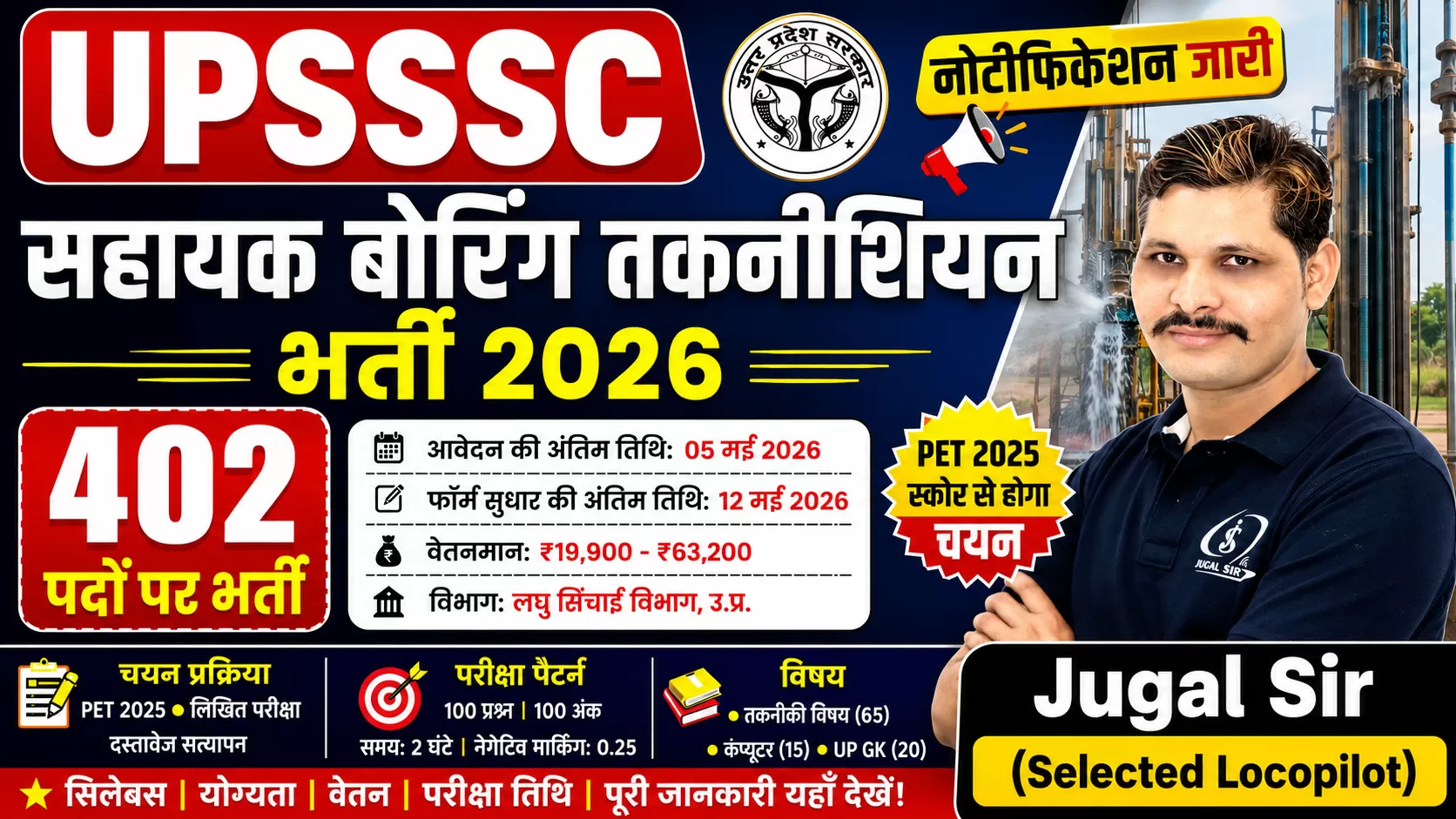 UPSSSC Assistant Boring Technician Vacancy 2026